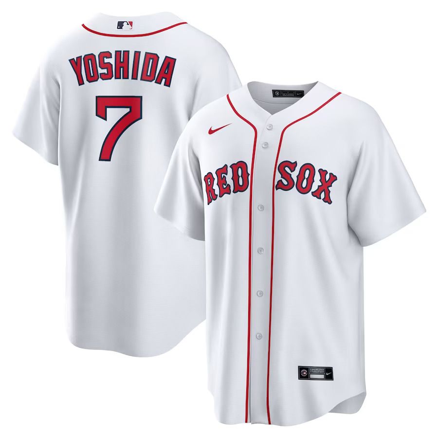 Men Boston Red Sox 7 Masataka Yoshida Nike White Home Official Replica Player MLB Jersey